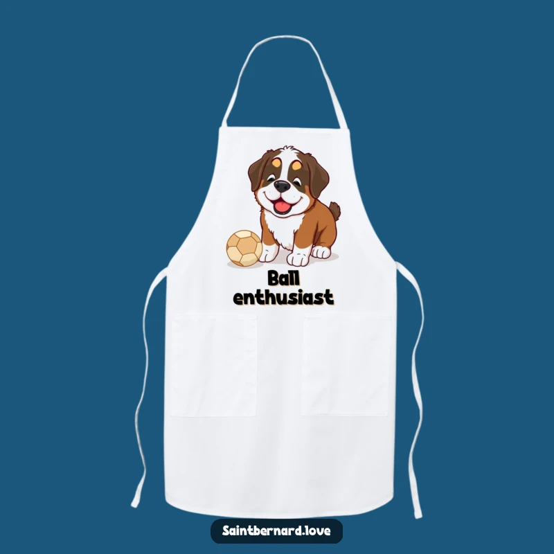 Funny Saint Bernard Ball Nudge Apron - Chef's Hilarious Dog Lover Gear