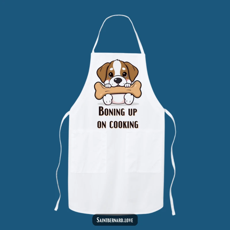 Funny Saint Bernard Apron - Kawaii Bone Peek Kitchen Gift
