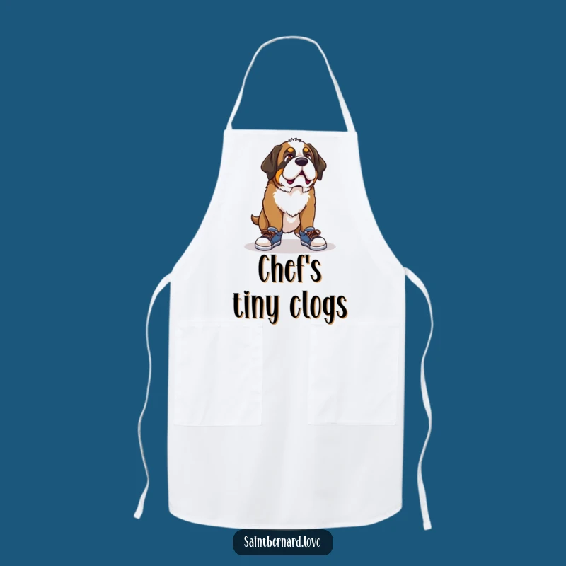 Funny Saint Bernard Shoe Apron - Chef's Comical Attempt, Tiny Shoes