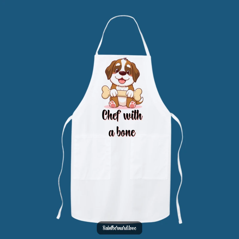 Funny Saint Bernard Apron: Giant Bone Gift, Humorous Cooking Gift