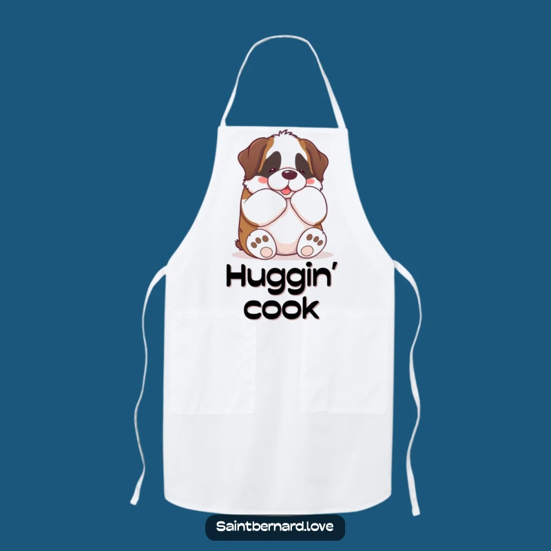 Funny Kawaii Saint Bernard Apron: Cook with Big Hugs! - Perfect Funny Gift