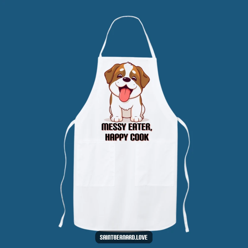 Funny Kawaii Saint Bernard Apron: Hilarious Chef Companion for Dog-Loving Cooks