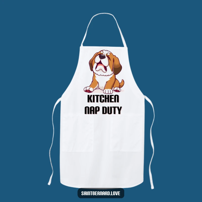 Funny Saint Bernard Apron: Cook with sleepy charm, a perfect funny gift!