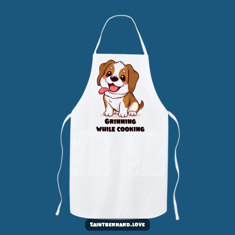 Funny Saint Bernard Apron - Happy Grin Kitchen Gift