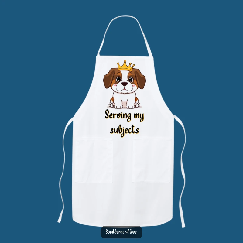 Funny Saint Bernard Apron: Royal Chef Pup - Kitchen Wear for Regal Home Cooks Gift