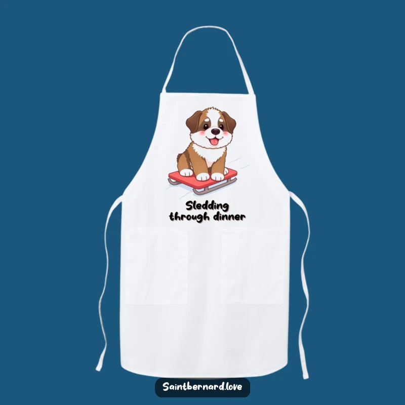 Funny Saint Bernard Apron: Snowy Kitchen Fun, Rosy Cheeks, Humorous Cook Gift