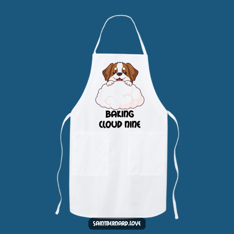 Funny Saint Bernard Cloud Apron - Cook with Heavenly Smiles!