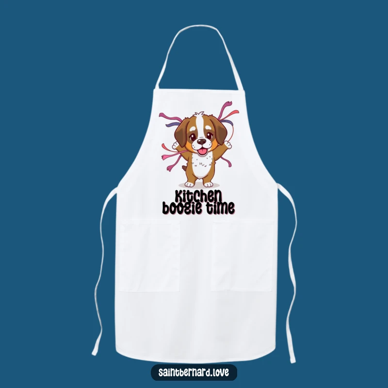 Funny Saint Bernard Dance Apron: Cook with Party Animal Flair