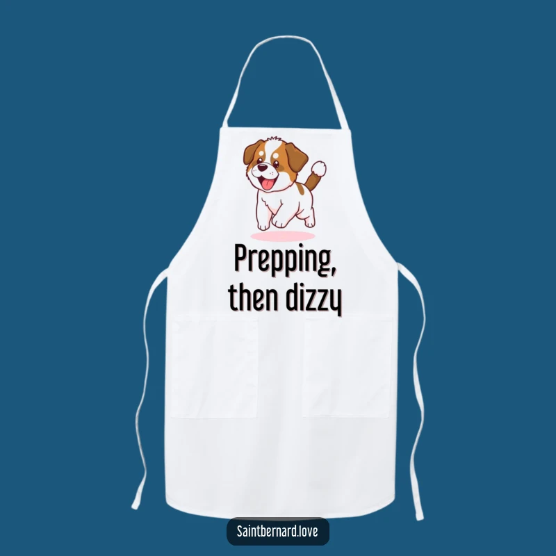 Funny Saint Bernard Puppy Apron: Kitchen Fun for Adorable Dog Lovers Gift
