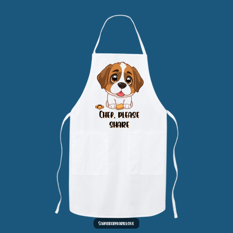 Funny Saint Bernard Treat Apron: Kitchen Wear with a Hopeful Dog - Chef's Delight Gift!