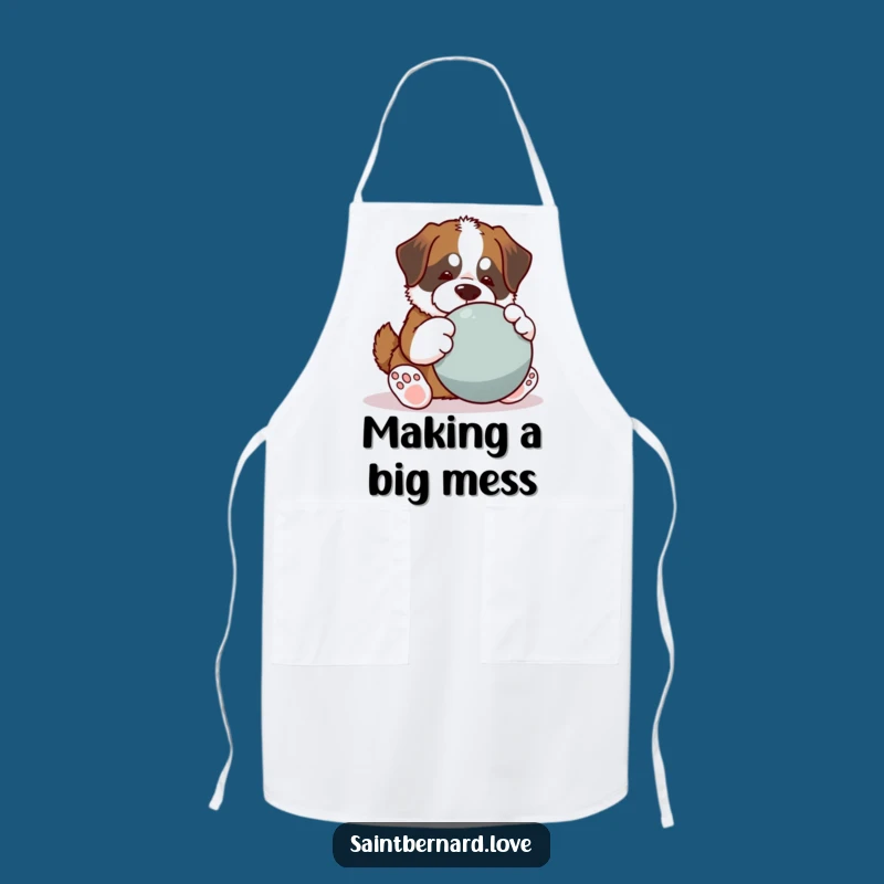 Funny Saint Bernard Apron: Big Paws, Big Game, Humorous Cooking Gift