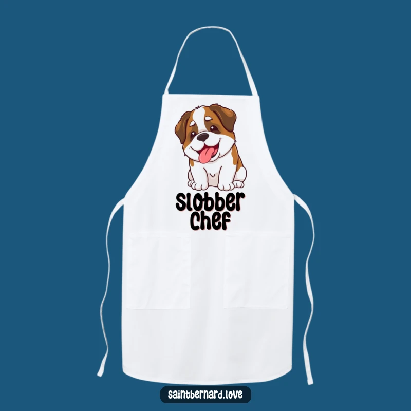Funny Kawaii Saint Bernard Apron: Cook with Big Dog Love! - Perfect Funny Gift