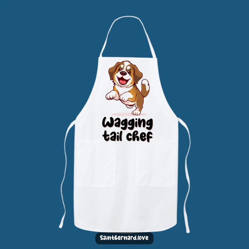 Funny Saint Bernard Fetch Kitchen Apron - Cook with Canine Joy!