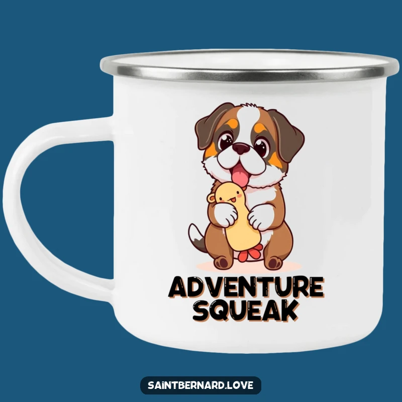 Funny Saint Bernard Toy Camping Mug - Outdoor Pup, Toy Balance