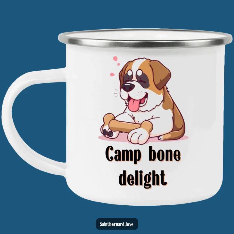 Durable Funny Saint Bernard Bone Camping Mug - Hilarious Outdoor Gift