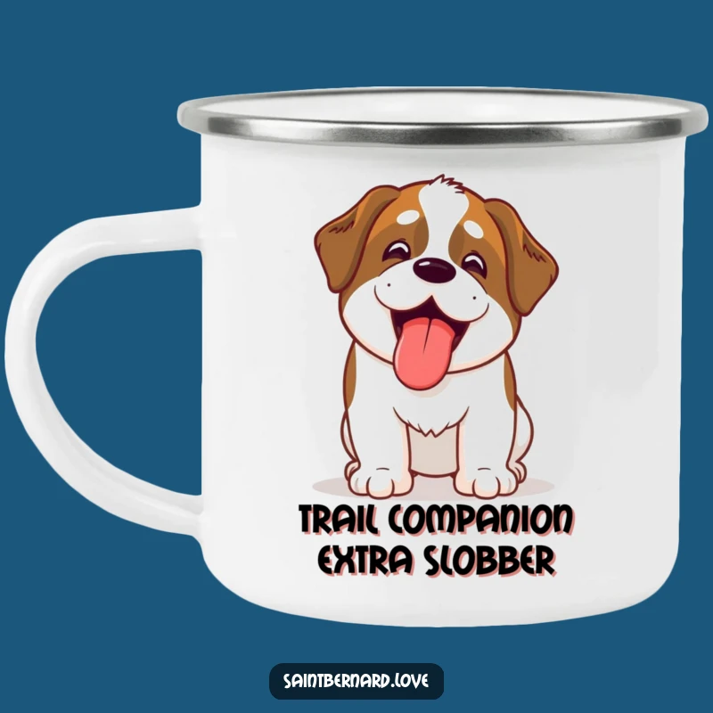 Funny Kawaii Saint Bernard Camping Mug: Hilarious Outdoor Companion for Dog Lovers