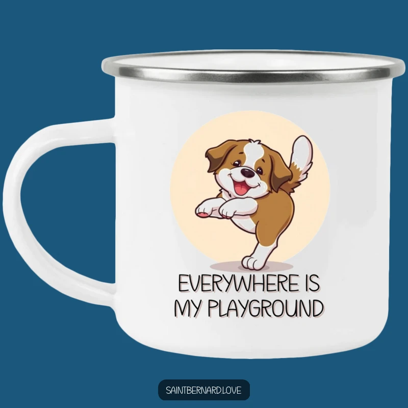 Funny Saint Bernard Camping Mug - Durable Joyful Pup Companion