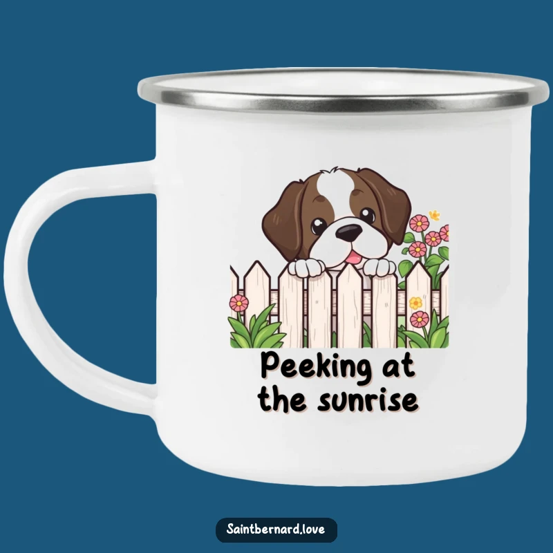 Funny Kawaii Saint Bernard Camping Mug - Outdoor Peek & Garden Humor