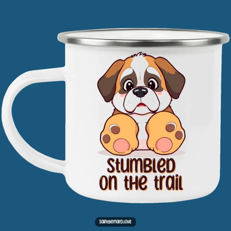 Adventure Proof Funny Kawaii Saint Bernard Camping Mug: Embrace the Wobble!