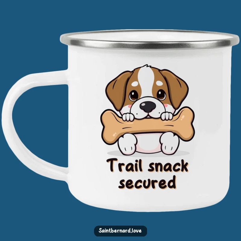 Funny Saint Bernard Camping Mug - Kawaii Bone Peek Adventure Gift