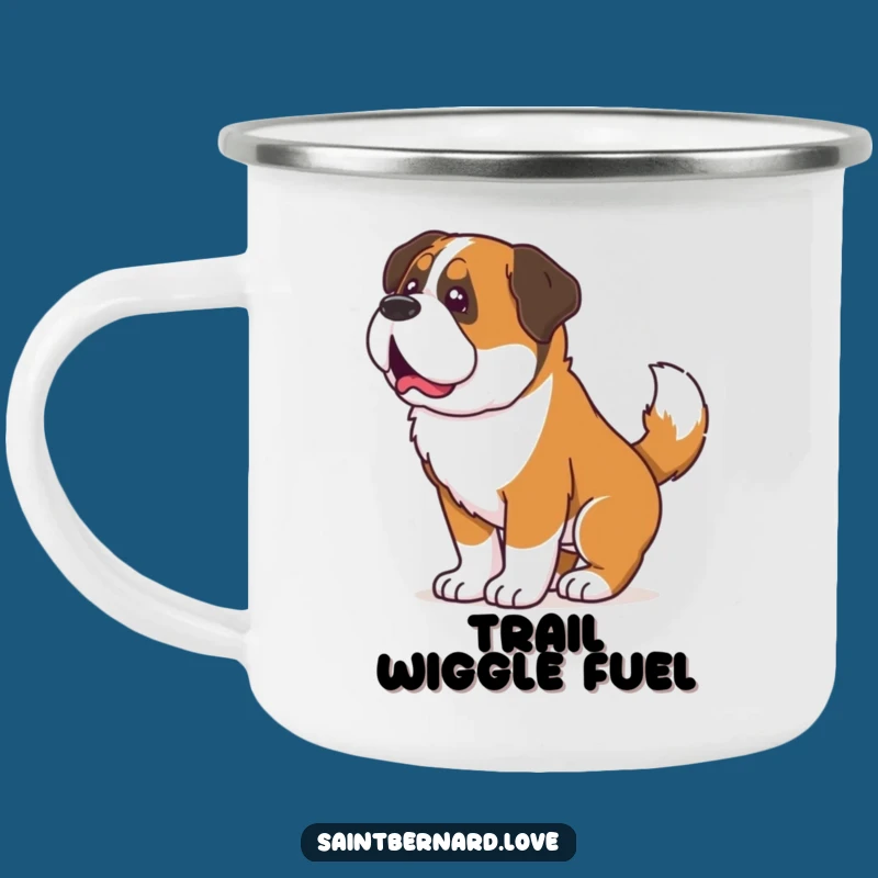 Funny Saint Bernard Tail Wag Camping Mug - Outdoor Joy Shake