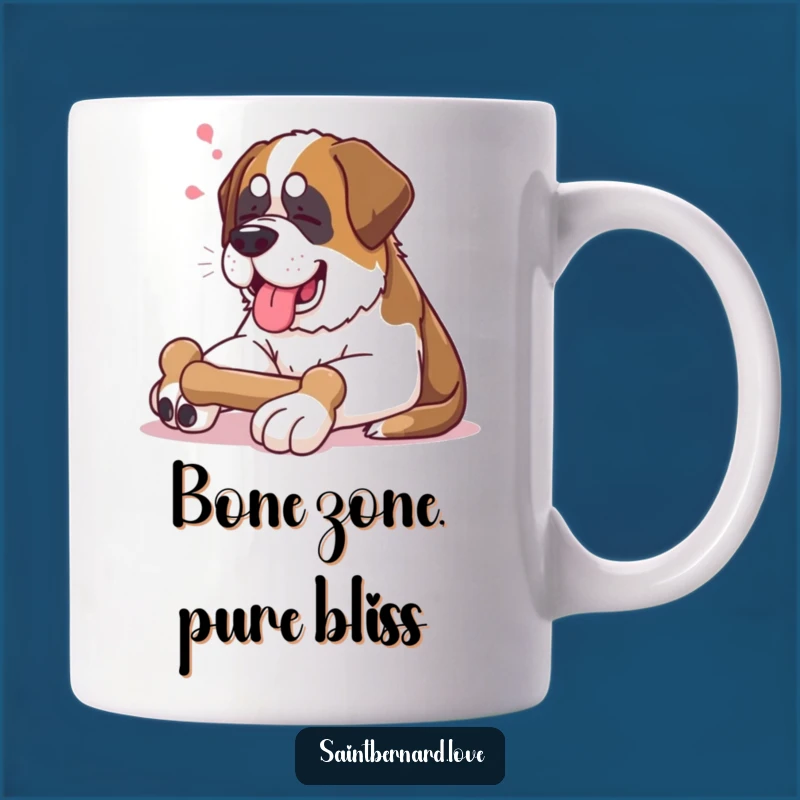Funny Relaxed Saint Bernard Bone Mug - Hilarious Dog Lover Gift