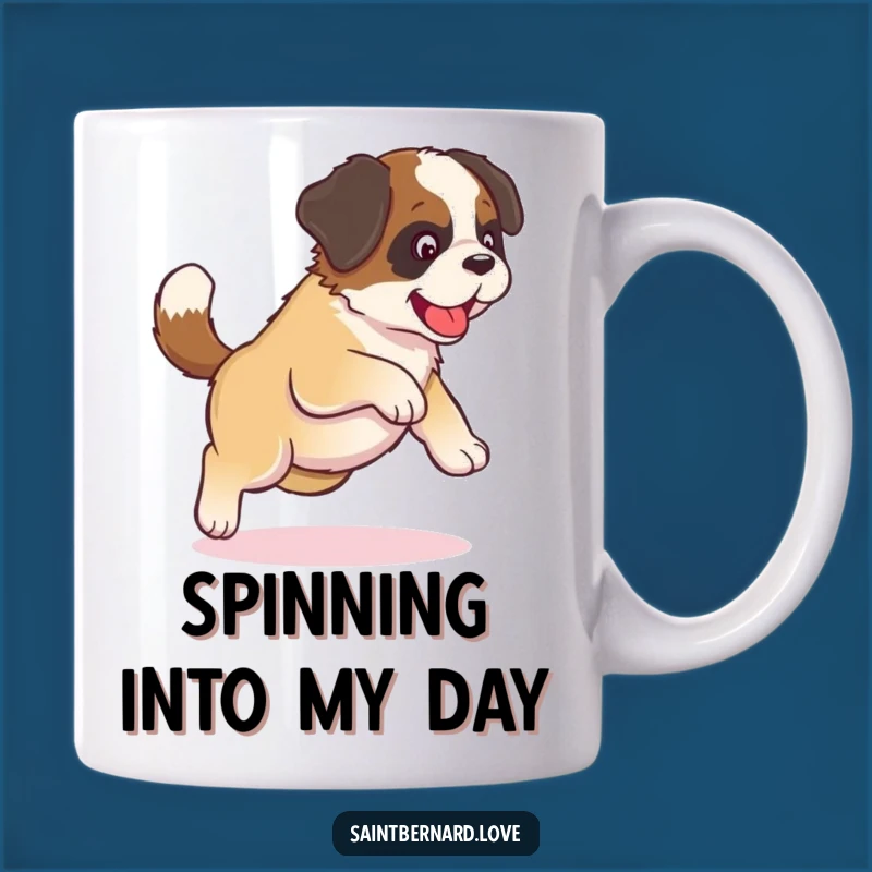 Funny Kawaii Saint Bernard Puppy Mug - Tail Chasing Fun, Adorable Gift