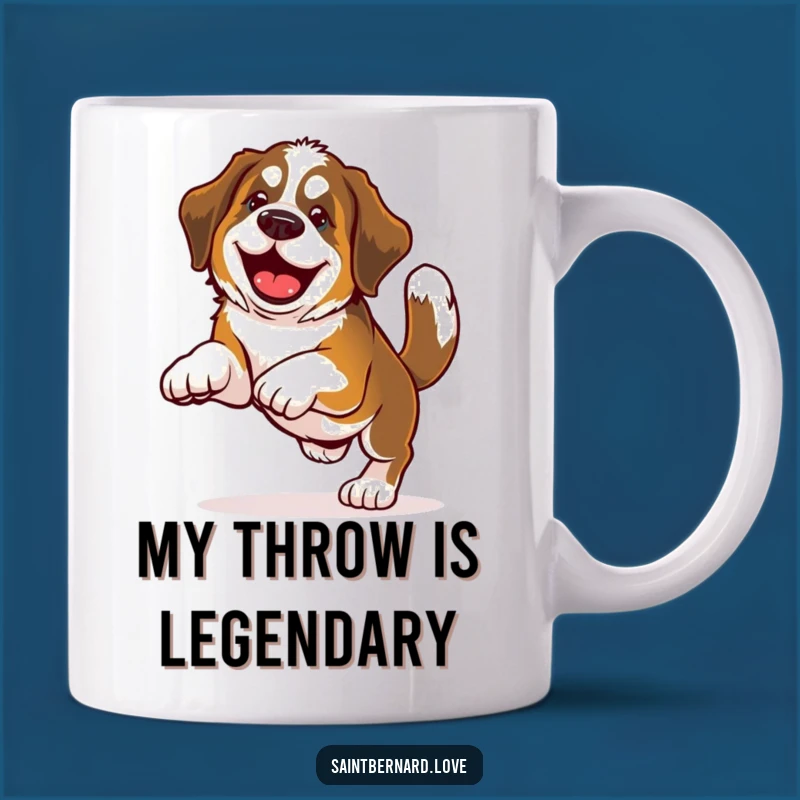 Funny Saint Bernard Fetch Master Mug - Enthusiastic Dog Gift Idea