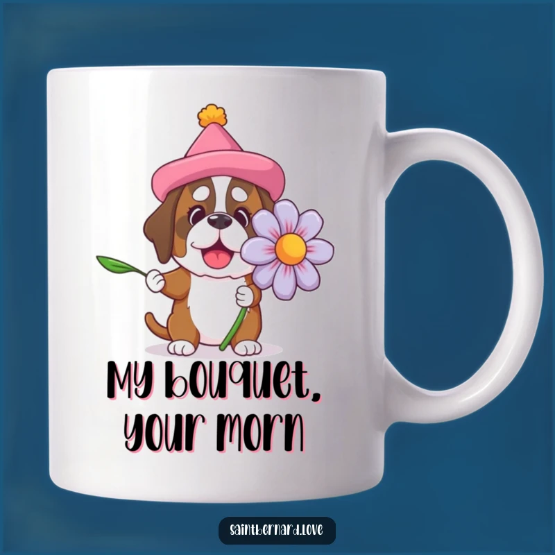 Funny Saint Bernard Giant Flower Mug: A Hilarious Big Dog Gift Idea
