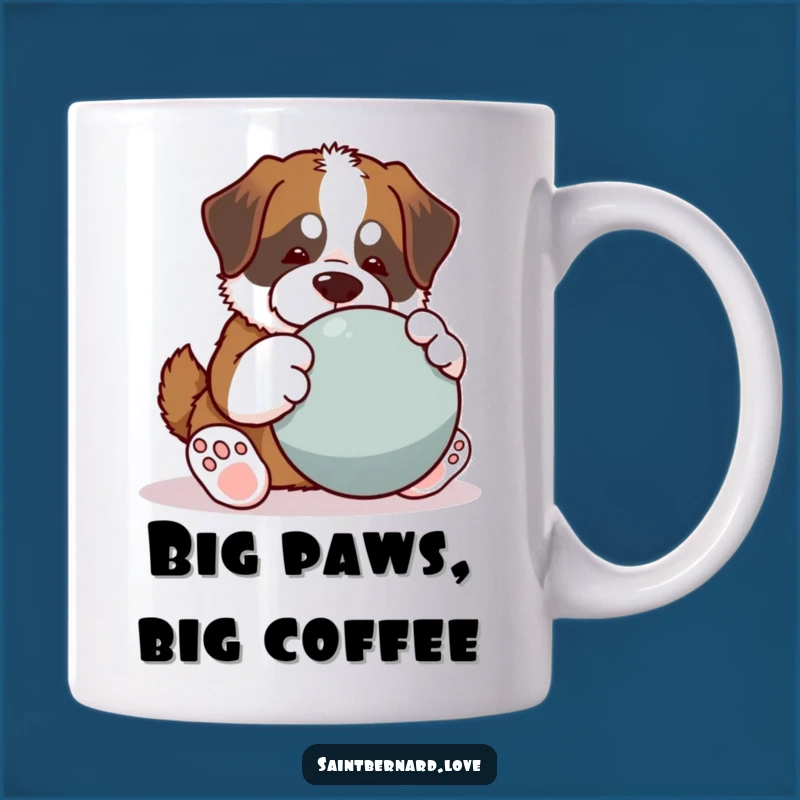 Funny Saint Bernard Mug: Playful Paws Dog, Perfect Humorous Gift