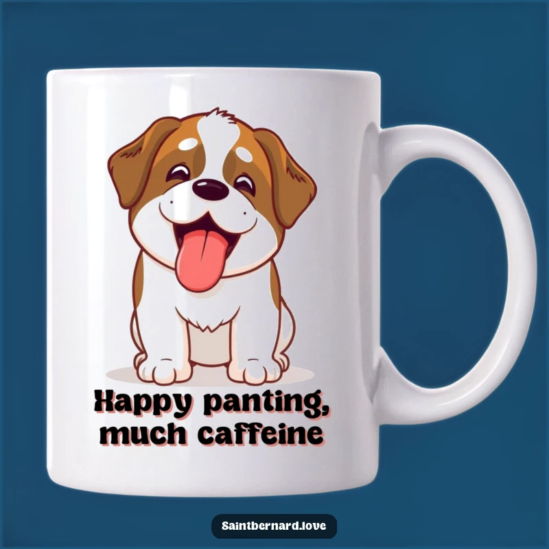 Funny Kawaii Saint Bernard Tongue Out Mug: A Hilarious Doggie Gift for Pet Lovers