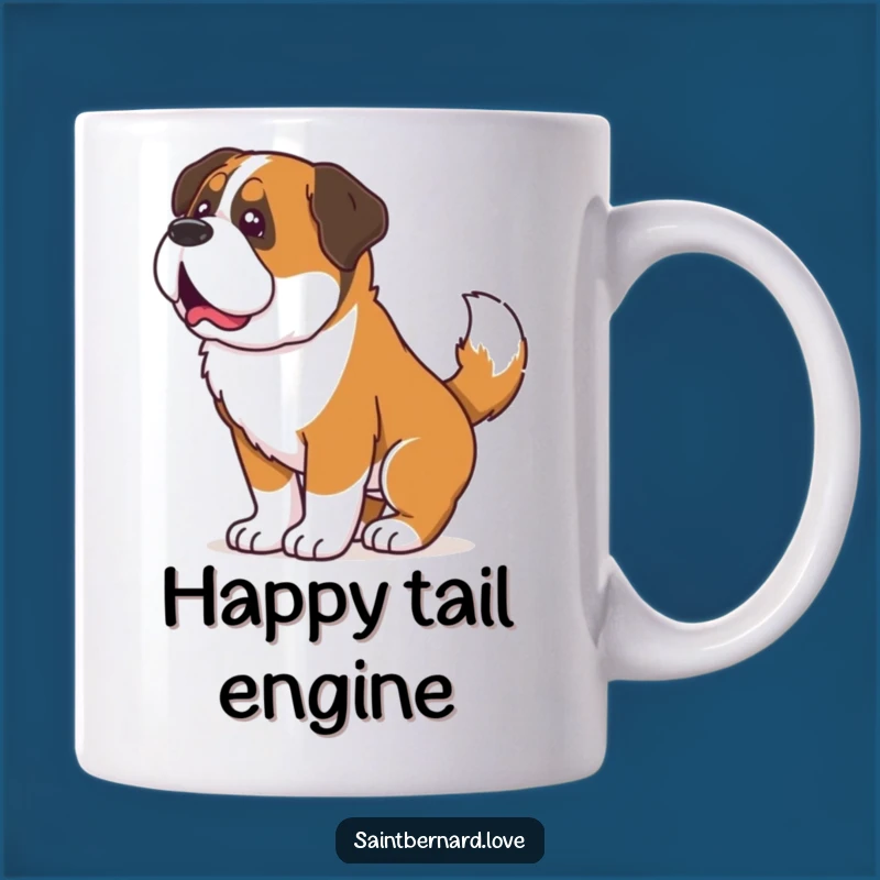 Funny Saint Bernard Tail Wag Mug - Full Body Shake Happiness