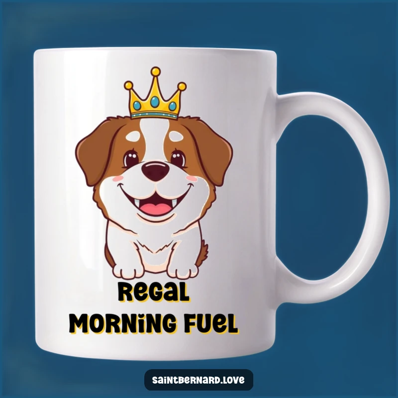 Funny Saint Bernard King Mug - Regal Grin & Crown Gift Idea