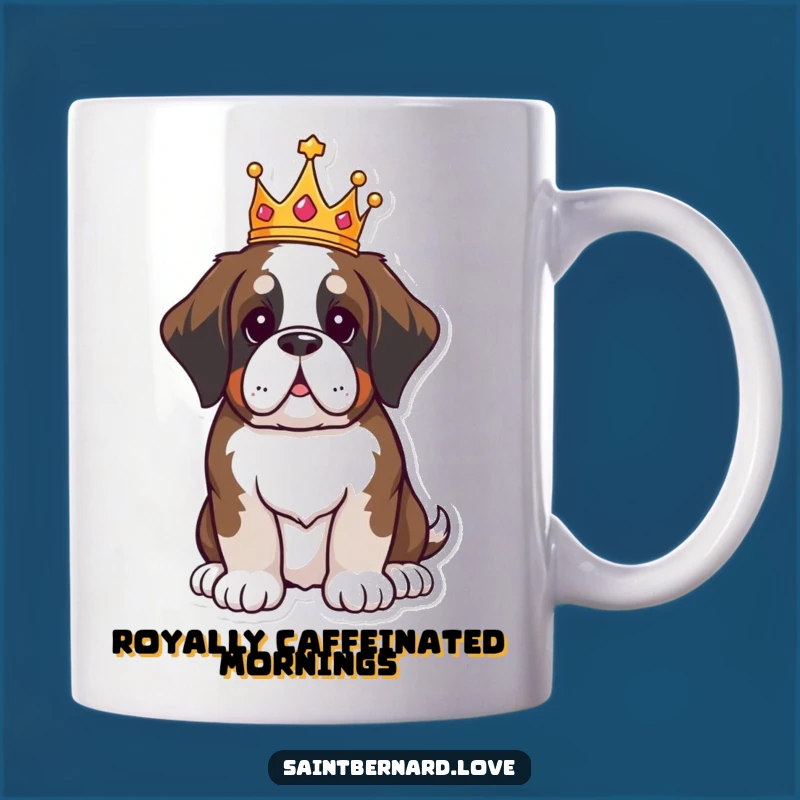 Funny Saint Bernard Mug: Regal Kawaii King Dog, Perfect Humorous Gift