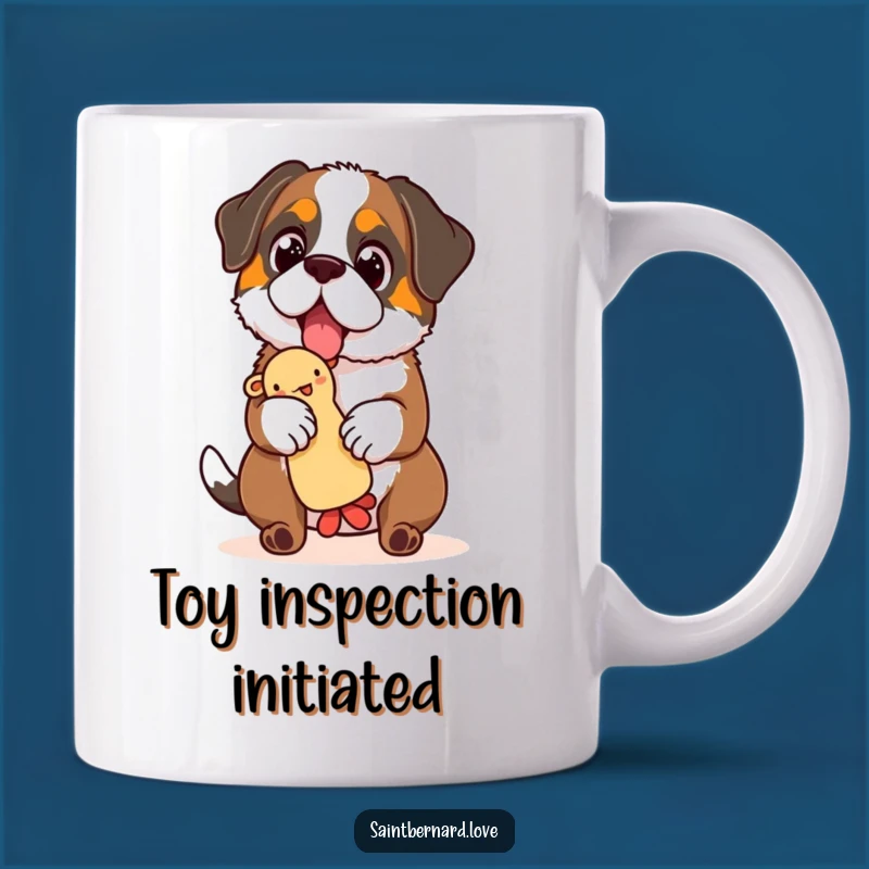 Funny Saint Bernard Toy Mug - Sparkling Eyes, Balancing Act