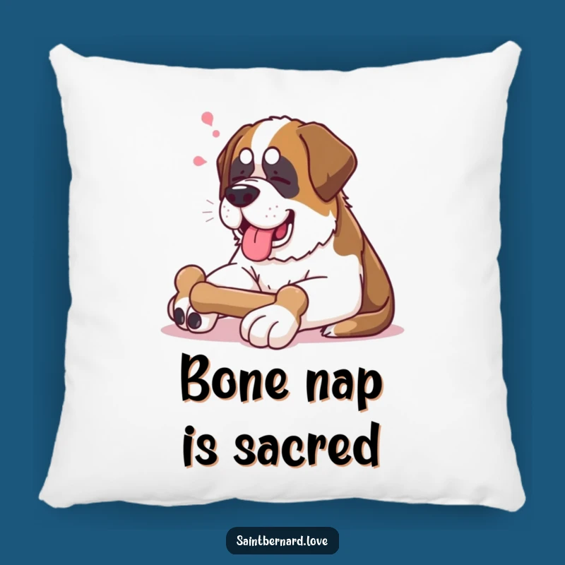 Soft Funny Saint Bernard Bone Pillow - Cozy and Hilarious Dog Accent