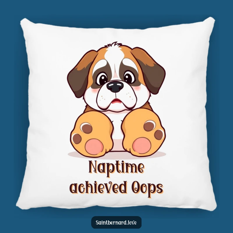 Comfy Funny Kawaii Saint Bernard Pillow: Snuggle Up to Surprise!