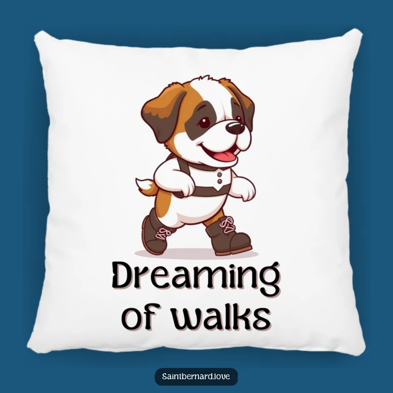 Comfy Funny Saint Bernard Boots Pillow - Cute & Hilarious Dog Accent