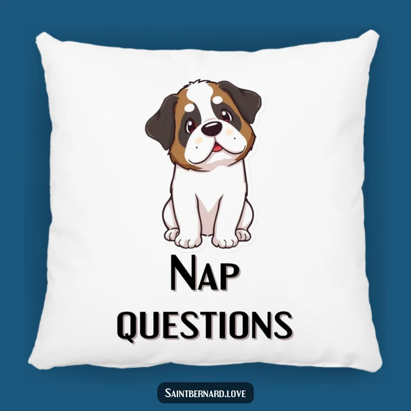 Cozy Funny Kawaii Saint Bernard Pillow: Curious Comfort - Great Funny Gift