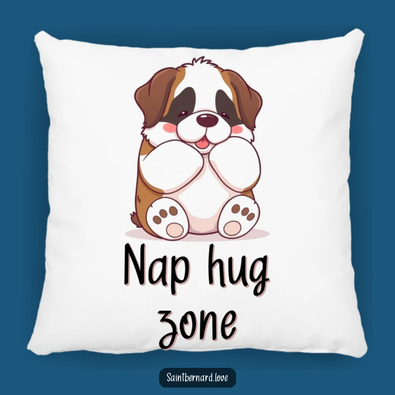 Cozy Funny Kawaii Saint Bernard Pillow: Hugs & Comfort - Great Funny Gift