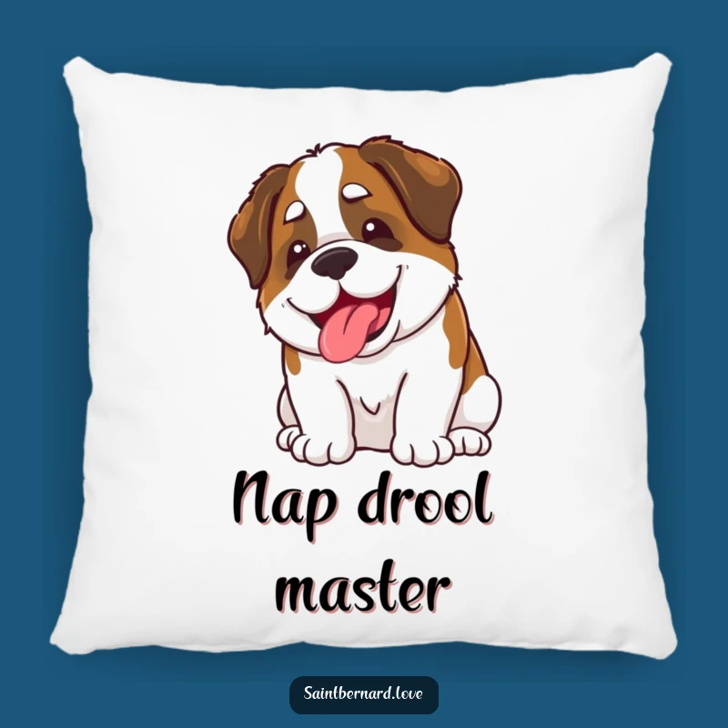 Cozy Funny Kawaii Saint Bernard Pillow: Hugs & Drool Comfort - Great Funny Gift