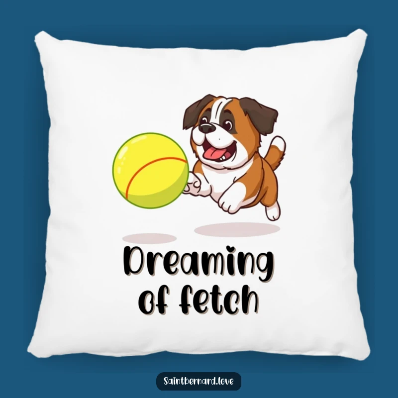 Funny Saint Bernard Tennis Ball Pillow - Cozy Comfort for Playful Pups!