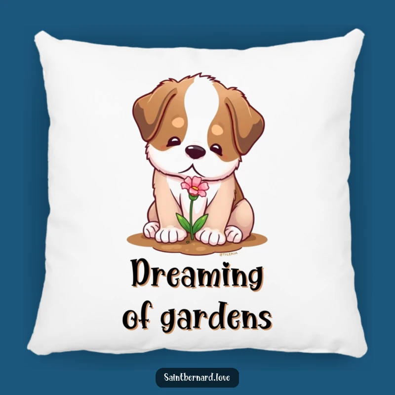 Funny Saint Bernard Pillow - Soft & Gentle Gardener, Perfect Cozy Decor