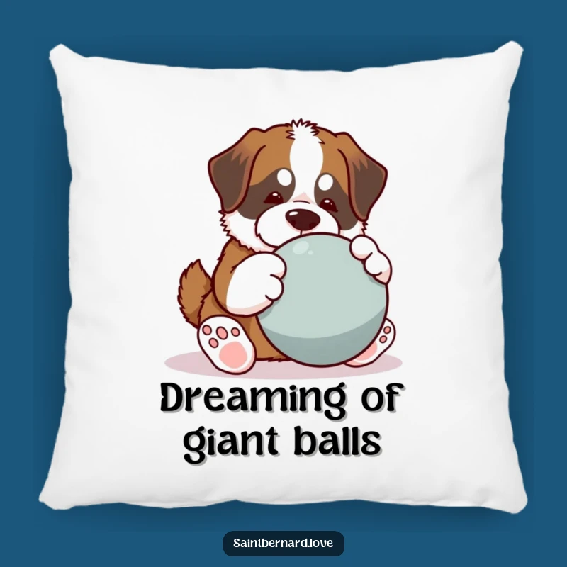 Funny Saint Bernard Pillow: Big Paws Playtime, Perfect Humorous Gift
