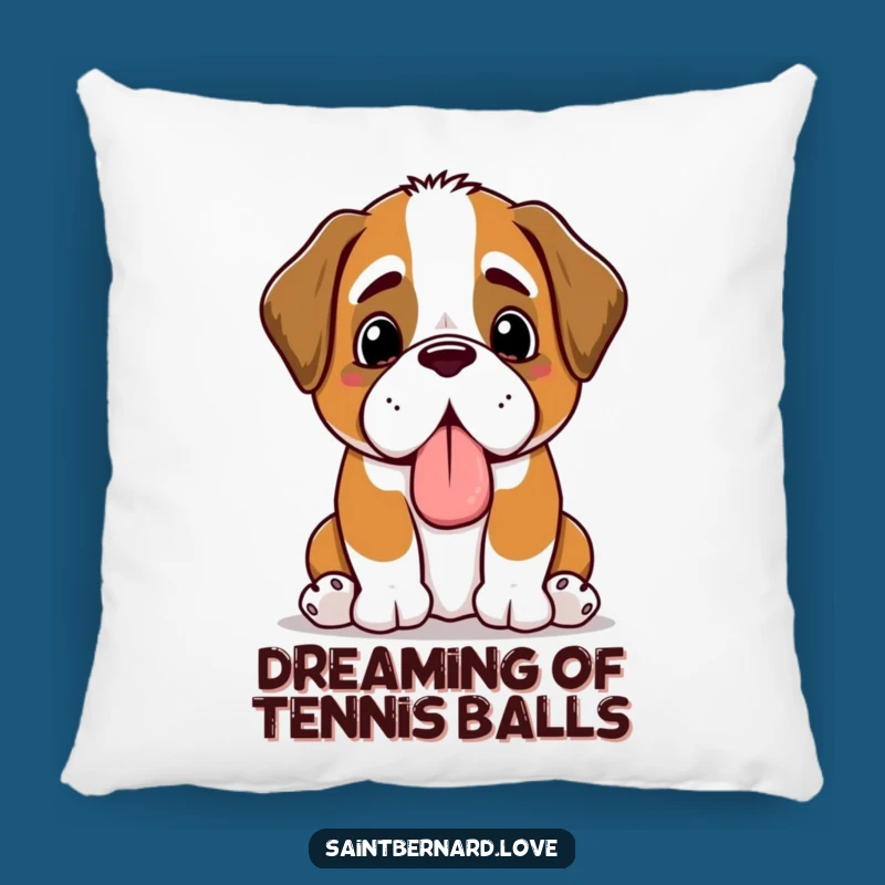 Comfy Funny Kawaii Saint Bernard Pillow: Cuddle Up with a Happy Pup