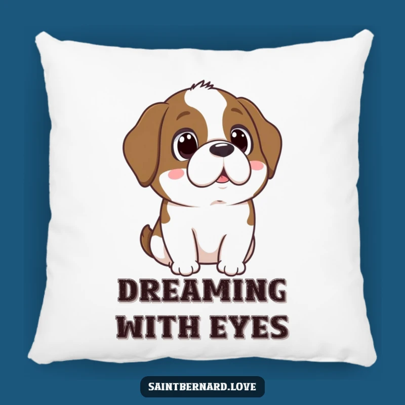 Funny Saint Bernard Adoring Eyes Pillow - Cozy Dog Cushion, Gift