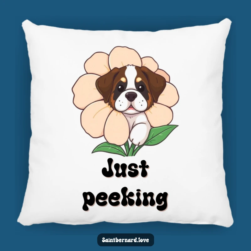 Funny Curious Saint Bernard Pillow - Cozy Dog Decor, Lovely Funny Gift