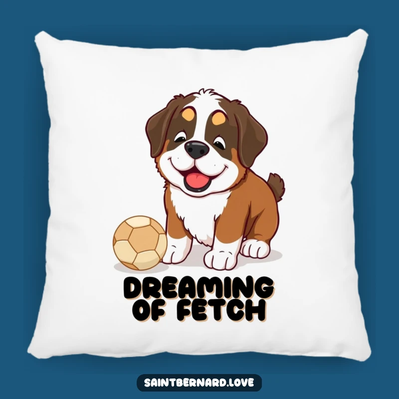 Funny Saint Bernard Ball Nudge Pillow - Cozy & Humorous Home Decor