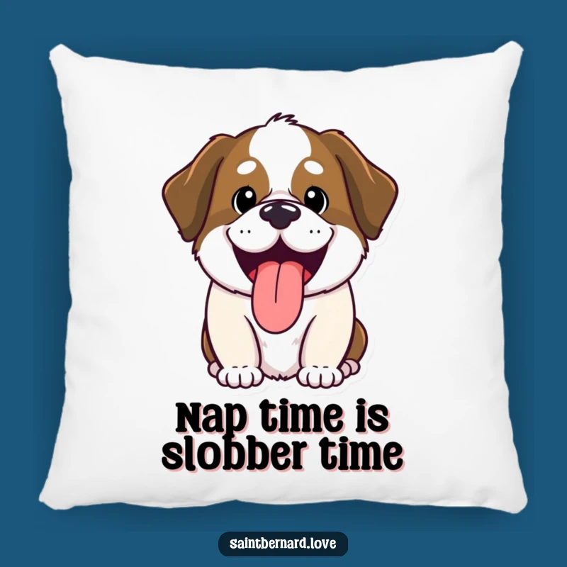 Funny Saint Bernard Pillow: Cozy Kawaii Dog Panting, Perfect Humorous Gift