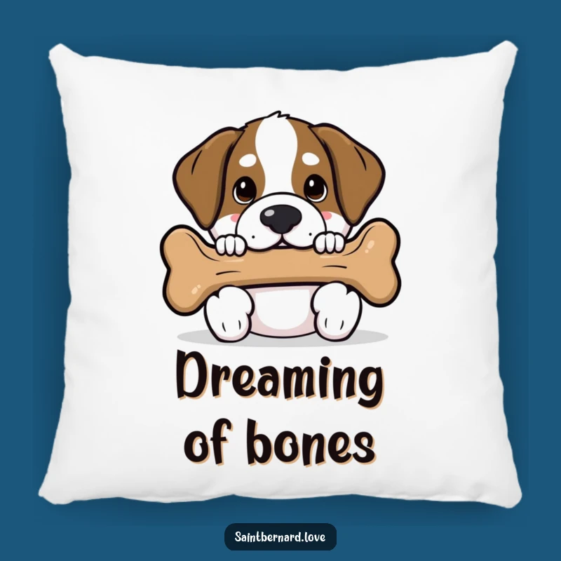 Funny Saint Bernard Pillow - Kawaii Bone Peek Comfort Gift